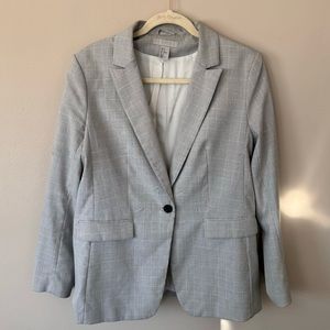 H&M Gray Plaid Blazer Size 12